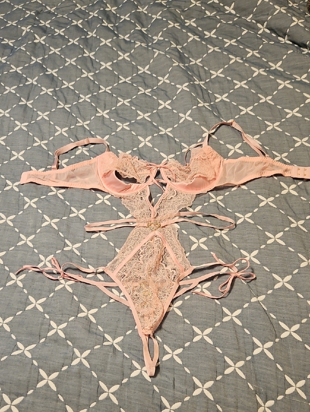 Victorias Secret Pink Lingerie One Piece Lace